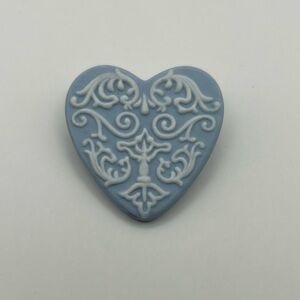 Vintage Wedgwood Porcelain Heart Brooch